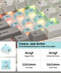 Top Shelf 75 Percent Wireless Mechanical Keyboard With Metal Volume Knob And Massive 8000 Mah Battery Triple Mode Sync showcasing creamy jade switches.