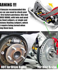 Image showing Brake Caliper Press Tool Set With 360 Degree Swing Ratchet Expander For Disc Brakes Brake Pad Spreader Kit Plus Two Extra Large Plates For Single To Sextuple Piston Calipers in use with clear indication it is for disc brakes, not drum brakes.