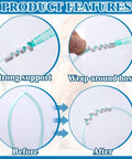 Oxygen tube support crimp straightener with white 360° rotatable connectors; 12-pack nasal cannula tubing.