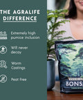 Pro Grade Bonsai Soil Mix For Thriving Indoor Bonsai Trees With Superior Drainage And Aeration Perfect Potting Soil, 4-Quart Package with benefits shown