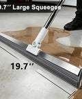 19.7 Inch Wide Floor Squeegee With 51-58 Inch Telescoping Stainless Steel Handle for cleaning water on concrete floor