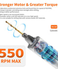 Cordless Mini Drill Pen With 10 Bits Brushless Motor 0.2 Nm Torque 550 RPM LED Lights Rechargeable Hand Drill Set