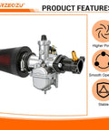 Predator 212 Stage 2 Carb Kit With VM22 Carburetor And Exhaust for Predator 196cc 224cc Engines close-up view.