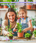 Mother and daughter gardening with 60 Piece Threaded Rod Kit With Screws Nuts Crystal Tops Beaded Garden Stakes for DIY projects.