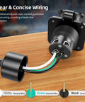 Heavy Duty 15A AC Shore Power Flanged Inlet With Waterproof Nema 5-15P Male Receptacle Flush Mount Outlet showing clear wiring connections.