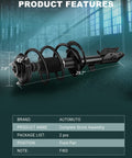 Front Pair Strut Assembly And Shock Absorbers For 2007 To 2012 Dodge Caliber, 2007 To 2010 Jeep Compass, And 2007 To 2010 Jeep Patriot FWD And 4WD Two Piece Set Easy Install Heavy Duty Replacement For A Smooth Ride, shown with product features.