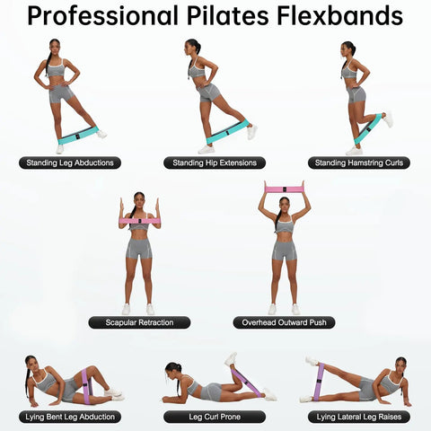 Exercises using Heavy Medium Light Fabric Resistance Bands Three Set For Working Out Pilates And Yoga Home Gym Training Glute Activation And Leg Workouts Non Slip Roll Free Fitness Bands For Women And Men
