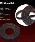 GT2 open belt for Dope Motion Kit For 2.4 3D Printer With GT2 Open Belts MGN9H 400mm Linear Rail; 6mm and 9mm sizes shown