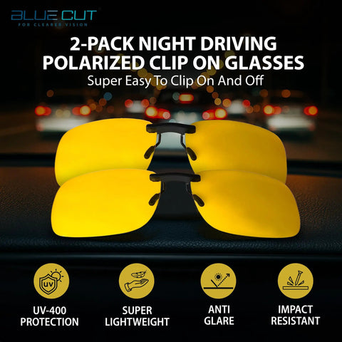 Clip On Polarized Night Vision Driving Sunglasses With Flip Up Anti Glare Lens And Uv 400 Protection Designed To Slide Smoothly Over Prescription Frames For Hella Lightweight Comfort And Kickass Street Smart Clarity