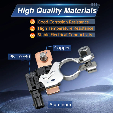 Heavy Duty Battery Current Sensor With Solid Power Monitoring Module And Cable Terminal End No Sweat Straight Replacement For Buick Encore Cadillac Xt4 Xt5 Chevy Blazer Cruze Malibu features aluminum and copper materials.