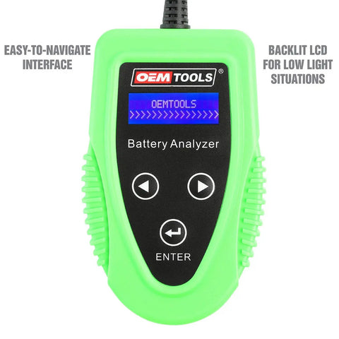 12V Digital Car Battery Tester With 200 To 1200 CCA Load, Handy Diagnostics For Battery Starter And Charging System, Portable Diagnostic Tool For Cars Marine And RV, Great Gift For Gearheads And Dads, featuring backlit LCD and controls