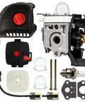 Carburetor Replacement Kit for SRM 225 and GT 225 Trimmers Weed Eater with air filter, spark plug, fuel lines, gaskets, and parts