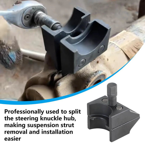 Universal Suspension Strut Spreader Tool With Double Ended Hub Clamp for knuckle separation on a metal surface