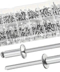 260 Piece Pop Rivets Kit 12 Sizes Aluminum Blind Rivets For Metal Furniture DIY Projects Versatile Aluminum Fasteners For Wood Metal And Plastic Assemblies, storage box