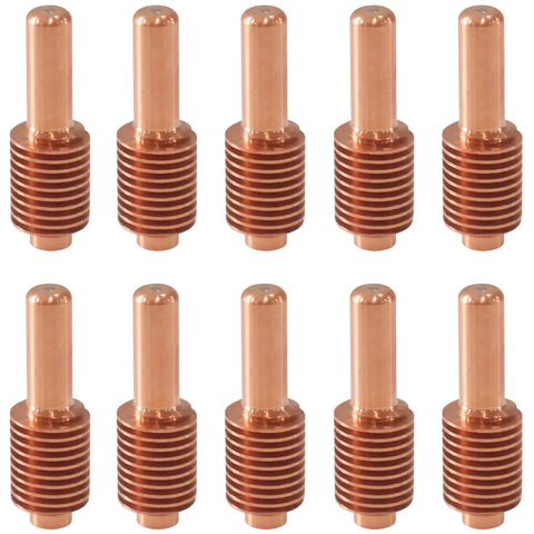 10 copper electrodes from 10Pcs 120926 Electrodes And 10Pcs 120931 Nozzle Tips For 1000 1250 1650 Plasma Cutting Consumables Replacement Kit