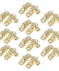 Gold Retro Mini Metal Hasp Decor DIY Kit For Wood Boxes And Suitcases, 10 Pack, displaying gold swing toggle lock hardware