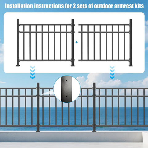 Built Tough Wrought Iron Deck Railing Kit With Flat Hand Rails Forty Inches High By Forty Eight Inches Wide Black Outdoor Fence For Porch Balcony Patio Deck And Other Indoor Or Outdoor Spaces