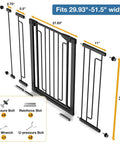 36 Inch Tall Baby Gate For Stairs And Doorways Fits Openings From About 29 To 51 Inches Auto Close Walk Through Gate parts diagram