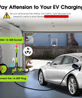 Rad 30 Amp 240 Volt Dryer Y Splitter Adapter Converts Nema 10 30 Male Plug To Dual Receptacles For Tesla Ev Charging setup in garage.