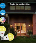 Dusk To Dawn Amber LED Outdoor Bulbs With Built In Sensor 2000K Warm Glow 9W 60W Equivalent E26 Base Bug Light 4 Pack