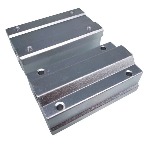 Two Pack 8mm CNC Linear Ball Bearing Slide Set SC8LUU SCS8LUU Compatible, steel and aluminum components, top view