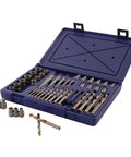 48 Piece Fastener Extraction Kit With Spiral Flute And Multi-Spline Extractors, Bolt Extractors, And Left Hand Cobalt Drill Bits Easy Out Style Set