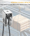 Beefy Heavy Duty V Groove Wheel Pulley For Doors And Sliding Gates with stainless bracket lifting a wooden crate