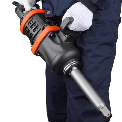 1 Inch Air Impact Wrench With Extended Anvil Knocking Out 5175 Ft Lbs Of Beast Mode Torque for heavy duty tasks in hand.