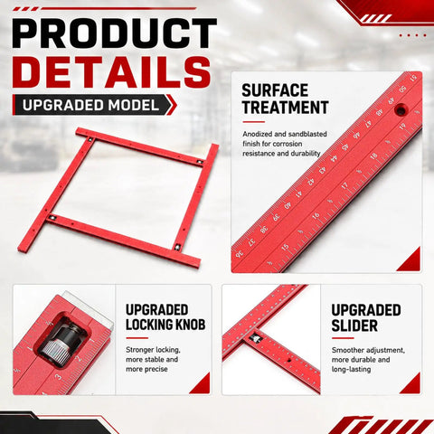 Heavy Duty Adjustable Juice Groove Router Jig For Cutting Boards Up To 23 6 Inches Featuring Rock Solid Frame And No Sweat Professional Woodworking Template Setup, red anodized surface.