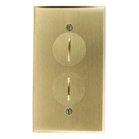 Tamper-Resistant Weather-Resistant 1-Gang Floor Box Kit With Screw Cap Cover For Wood Tile Carpet Floors, brass cover