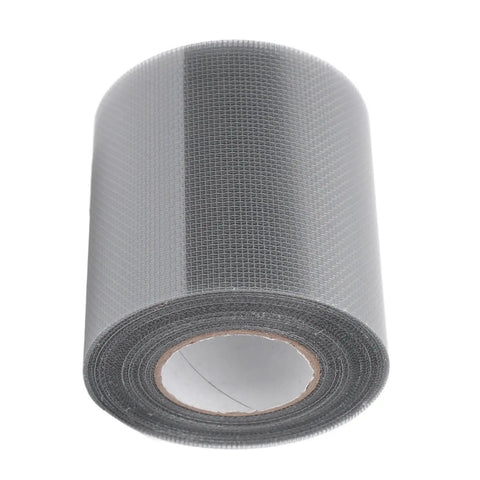 Heavy Duty Mesh Repair Tape Roll With Strong Adhesive For Windows Screens Tents Doors Cars And More Easy Self Adhering Patch DIY Friendly 20 Feet Grey For Quick Fixes And Lasting Repairs - front view