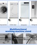 Adjustable Furniture Dolly For Heavy Appliances, Mobile Stand With Four Locking Wheels, Fits Washing Machines, Dryers, Refrigerators