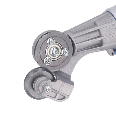 Close-up of Jauarta Cordless Plate Shear Electric Drill Sheet Cutter With Ti Steel Gear for precision metal cutting.