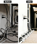 Before and after of 200 Pcs Nail In Cable Clips White For Ethernet Coax And Speaker Cables Wire Wall Clips Self Nail In 7mm Cat6