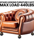 Heavy Duty Four Pack Two Inch Vintage Antique Brass Ball Caster Wheels With Slick 360 Spin Bearing for sofa with vintage design and max load 440lbs.