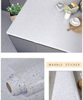 White Glossy Marble Contact Paper Self Adhesive Peel and Stick Wallpaper on kitchen countertop