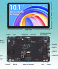 Dope 10.1 Inch ESP32 P4 Touchscreen Display With AI Speech 1024x600 IPS HMI Dual Core Up To 400MHz 2.4GHz WiFi 6 And Bluetooth 5.3 Arduino ESP IDF Ready No Camera Compact IoT Dev Panel For Smart Projects, front and back view