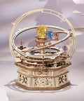 Starry Night 3D Wooden Puzzle Music Box Kit For Adults And Teens, Hands On Rotating Model Craft For DIY Lovers, Non Toxic Plywood Build, Great Gift Idea For Boys Ages 14 And Up Desk Decor, 3D wooden music box with orbiting colored spheres