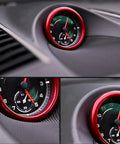 Porsche Dashboard Center Clock Surrounding Compass Cover Dope Aluminum Ring Emblem Sticker Red Premium Powder Coated Anodized Aluminum