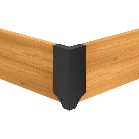 Corner Brackets For Raised Garden Beds With Securing Lip No Fuss DIY Garden Build, Rust Resistant Powder Coated Steel, Black, Side View