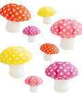 Totally Adorable Mushroom Shaped Paper Lanterns Set For Indoor And Outdoor Parties, Forest Jungle Wonderland Theme