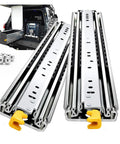 Heavy Duty 12 Inch Side Mount Drawer Slides Full Extension Double Row Ball Bearing Cabinet Hardware Cold Rolled Steel with yellow end.