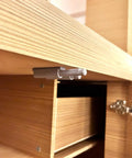 Push To Open Magnetic Door Latches 4 Pack For Hidden Doors Cabinets RV Drawers And Kitchen Cupboards Gray Finish installed on cabinet