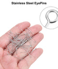 500 Pieces Stainless Steel Eye Pins 0.6mm Gauge 15mm Flat Headpins for Jewelry Making Supplies Beading Earrings Necklaces Findings Silver, hand-held