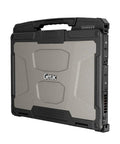 Hella Tough Rugged Laptop Featuring 10th Gen Intel Core I5 Up To 42 Ghz 133 Inch Full Hd Touchscreen 16 Gb Ram 256 Gb Ssd Ip66 Waterproof Build Shoots Straight In Rough Sites Running Windows 11 Pro Refurbished Workstation, side view showing rugged design and ports.
