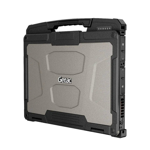 Hella Tough Rugged Laptop Featuring 10th Gen Intel Core I5 Up To 42 Ghz 133 Inch Full Hd Touchscreen 16 Gb Ram 256 Gb Ssd Ip66 Waterproof Build Shoots Straight In Rough Sites Running Windows 11 Pro Refurbished Workstation, side view showing rugged design and ports.