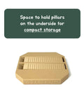 Label Application Tool For Jars And Bottles shown with compact storage feature, PLA bioplastic, made in USA