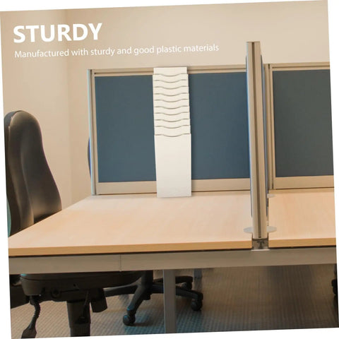 Solid Heavy Duty Expanding Rack Attendance Cards Holder With Quick Grab Slot Storage Shelf For Office Warehouse Badge Organizer featuring a sturdy wall mount.