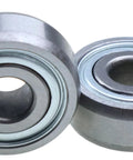 Cam Follower Bearing For Agricultural Machinery With One Half Inch Bore And One Point Five Inch Outer Diameter And Width Zero Point Five Six Seven Inches 202KRR7 Needle Roller Bearing Heavy Duty For Smooth Operation, side view of two bearings