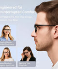 Smart Glasses Accessory Kit With 4 Pairs Non Slip Nose Pads Adjustable Anti Drop Lanyard Temple Tips Leg Socks in use on model